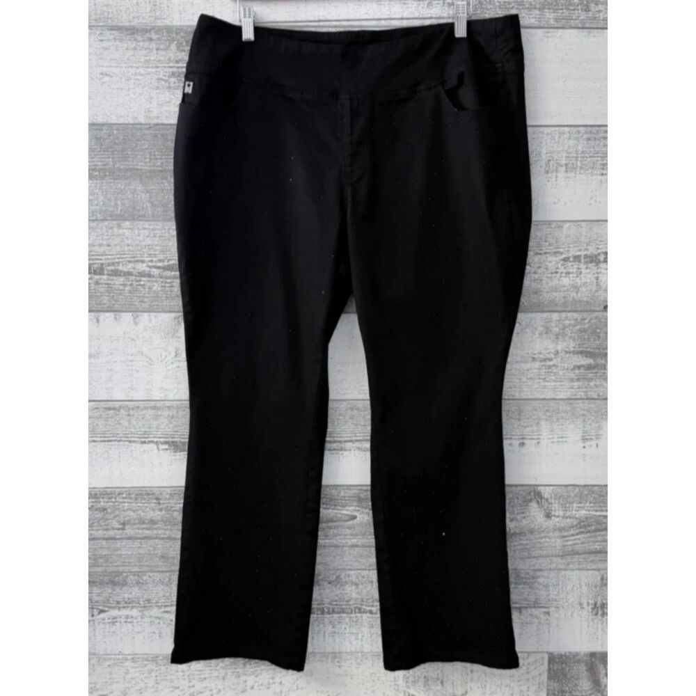 Belle by Kim Gravel Flexibelle Sequin Ankle Jeans Women's Sz 20P Black